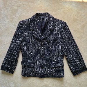 EUC EXPRESS Cropped Wool Jacket Black Size 8